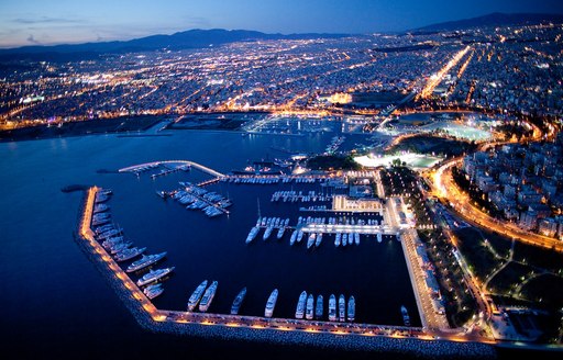 Greek Marina at night